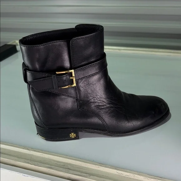 Tory Burch Brooke Black Leather Ankle Boots - Picture 4 of 14
